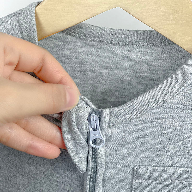 Unisex Eco-Friendly Organic Cotton Baby Onesie Footie ODM Supply New Born Jumpsuit Pajamas Convertible Zipper Closure for Spring