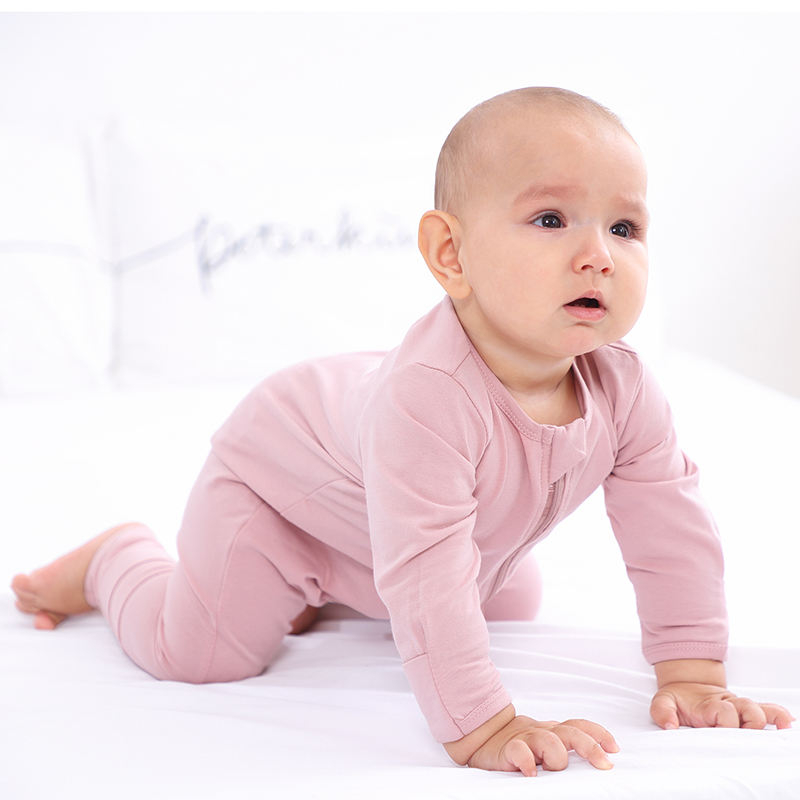 Custom High Quality Baby Clothing Two Ways Zipper Organic Cotton Baby Romper Jumpsuit Pajamas Baby Girl Clothes