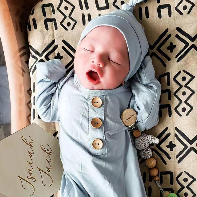 Send a Hat Winter Wearable Blanket Soft Newborn Clothes Baby Bamboo Gown Swaddle Wrap Solid Olive Bamboo Baby Knot Gown
