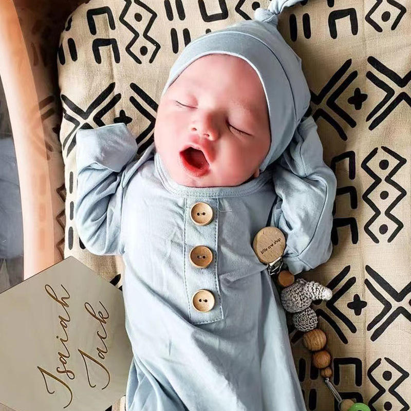 Send a Hat Winter Wearable Blanket Soft Newborn Clothes Baby Bamboo Gown Swaddle Wrap Solid Olive Bamboo Baby Knot Gown