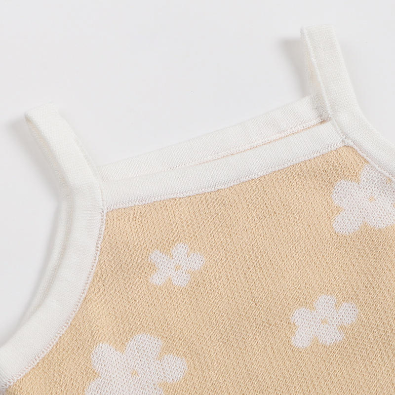 Custom Logo Spring and Autumn Baby Onesie Halter Vest Type Wool Pure Cotton Baby Knit Sweater Romper