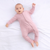 Custom High Quality Baby Clothing Two Ways Zipper Organic Cotton Baby Romper Jumpsuit Pajamas Baby Girl Clothes