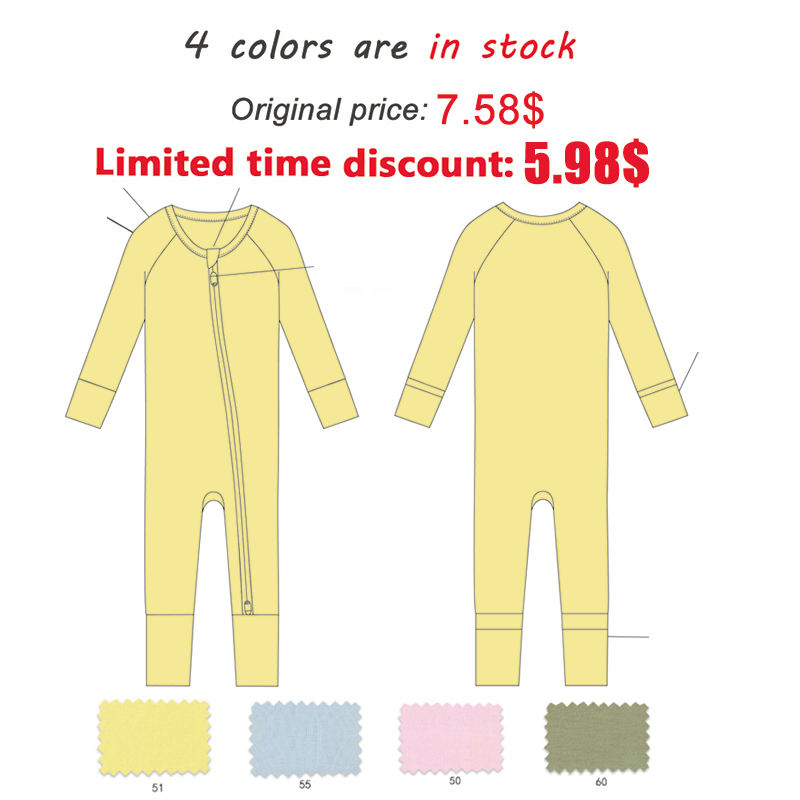 Kids Onesie Pajamas Bodysuit Infant Sleepsuit Long Sleeve Cotton White Custom Baby Romper