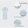 Stock or Custom 0-6 M Solid Bamboo Fiber Baby Clothes Gown Swaddle Wrap Knotted Sleepwear Newborn Baby Sleeping Bag With Hat