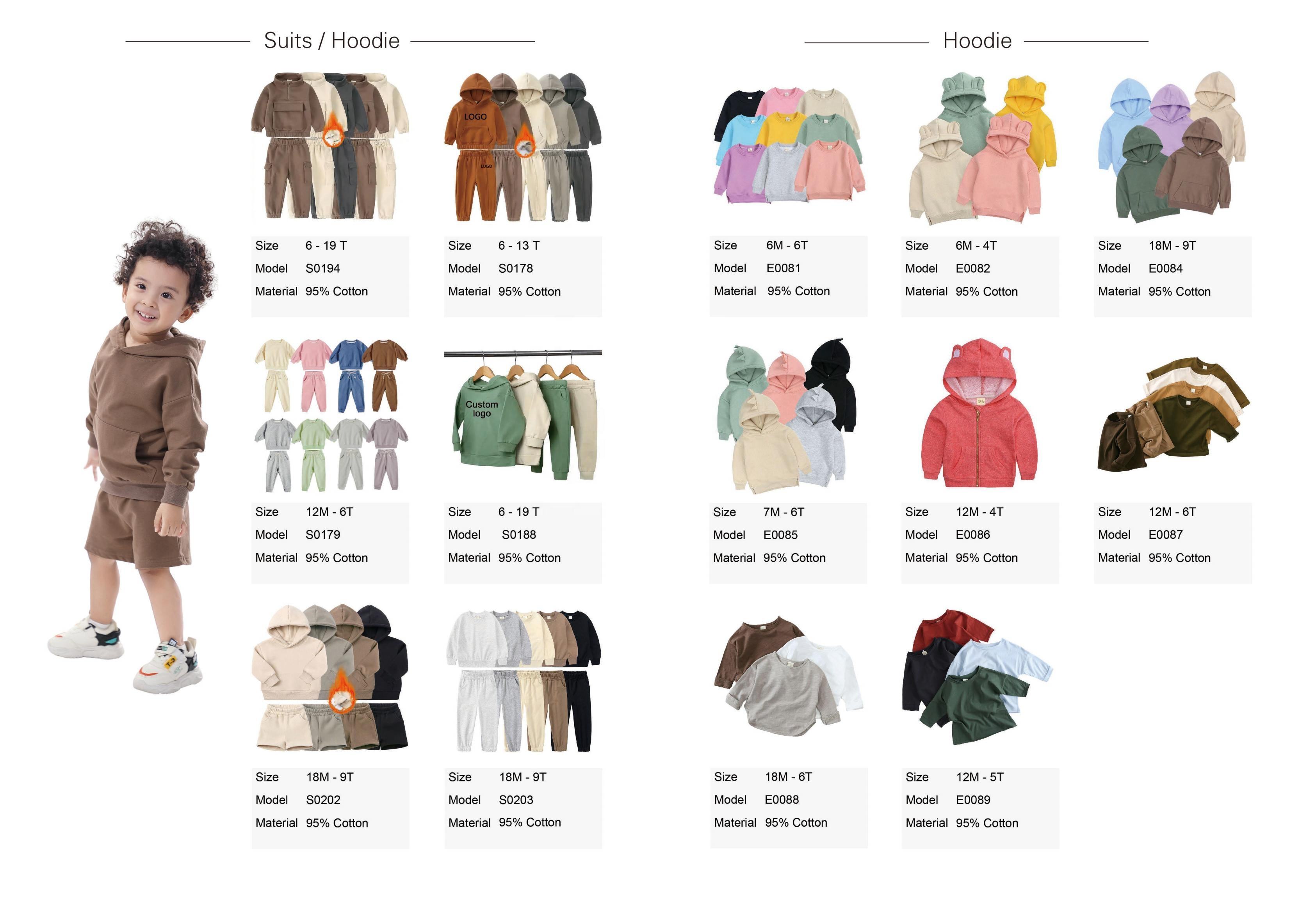 Unisex Wholesale Cotton Baby Tracksuit Set Organic French Terry Pullover With Long Sleeve Pants Soft Newborn Boy & Girl Suit