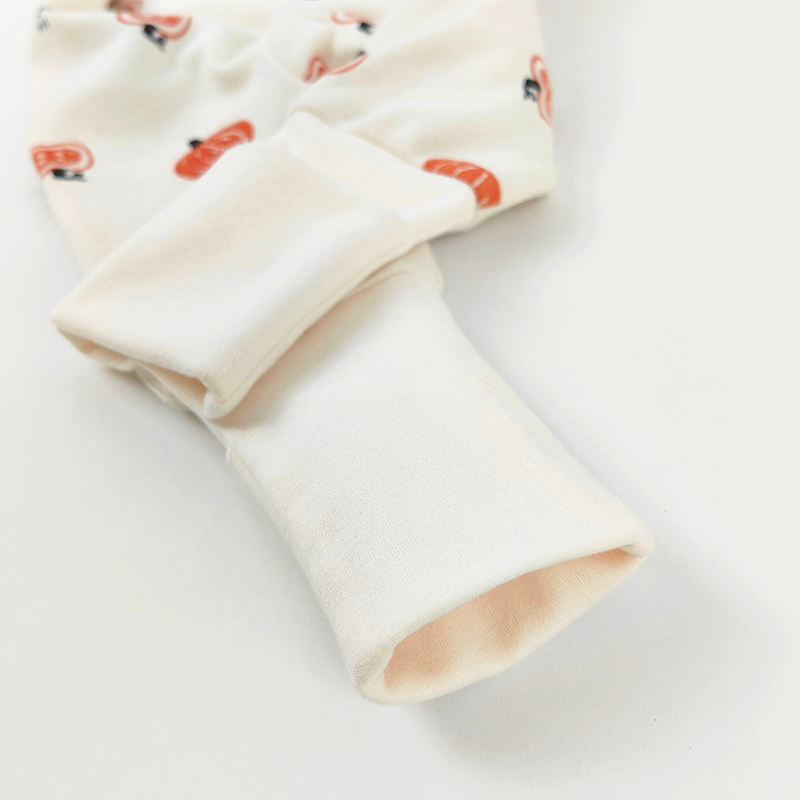 Custom Toddler Pajamas Cotton Pumpkin Printing 2 Way Zipper Sleeper Baby Convertible Zip Rompers Eco Friendly Baby Clothing