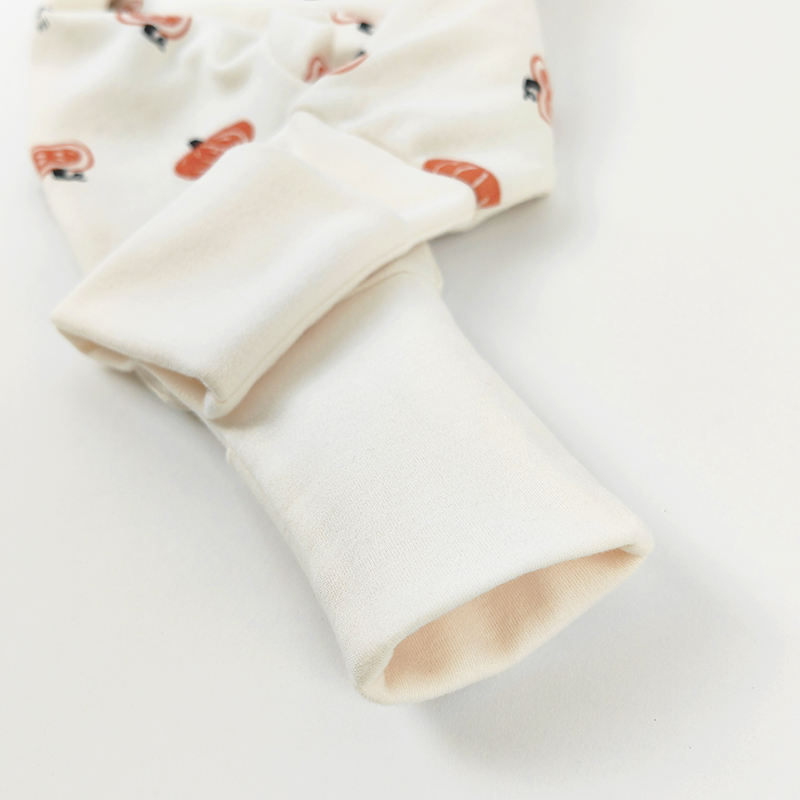 Custom Toddler Pajamas Cotton Pumpkin Printing 2 Way Zipper Sleeper Baby Convertible Zip Rompers Eco Friendly Baby Clothing