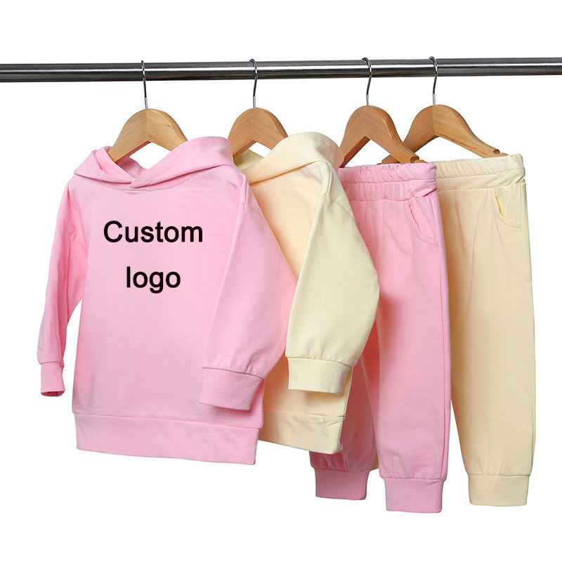 Custom Hoodies Long Sleeve Winter Pullover Boys Clothing Sets Tracksuit Sweatshirt Toddler Girl Clothes Children's Clothing