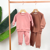 Unisex Wholesale Cotton Baby Tracksuit Set Organic French Terry Pullover With Long Sleeve Pants Soft Newborn Boy & Girl Suit