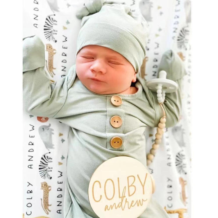 Send a Hat Winter Wearable Blanket Soft Newborn Clothes Baby Bamboo Gown Swaddle Wrap Solid Olive Bamboo Baby Knot Gown
