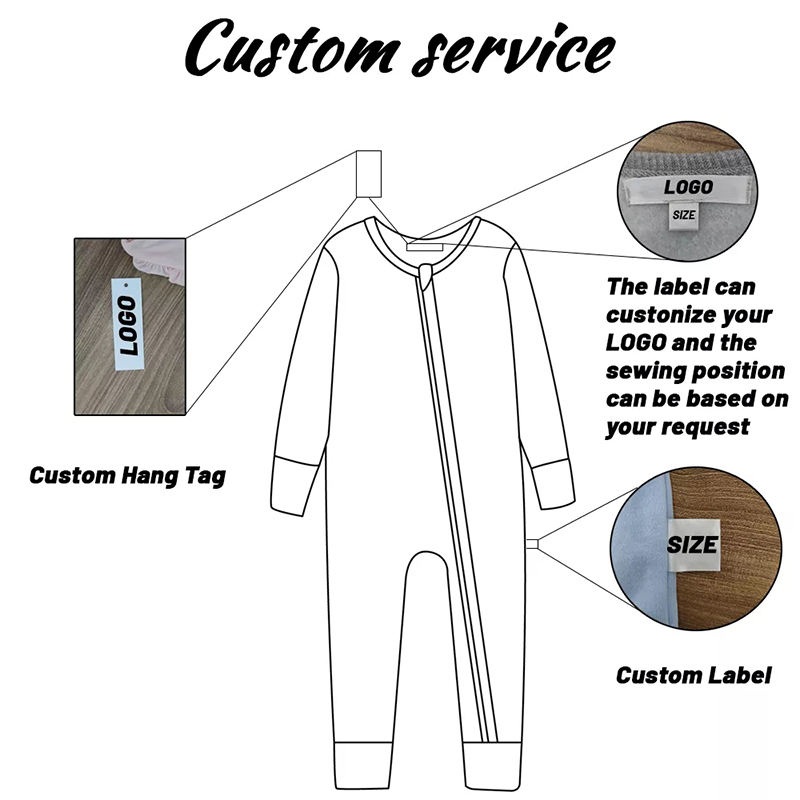 Custom Toddler Pajamas Cotton Pumpkin Printing 2 Way Zipper Sleeper Baby Convertible Zip Rompers Eco Friendly Baby Clothing