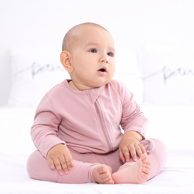 Custom High Quality Baby Clothing Two Ways Zipper Organic Cotton Baby Romper Jumpsuit Pajamas Baby Girl Clothes