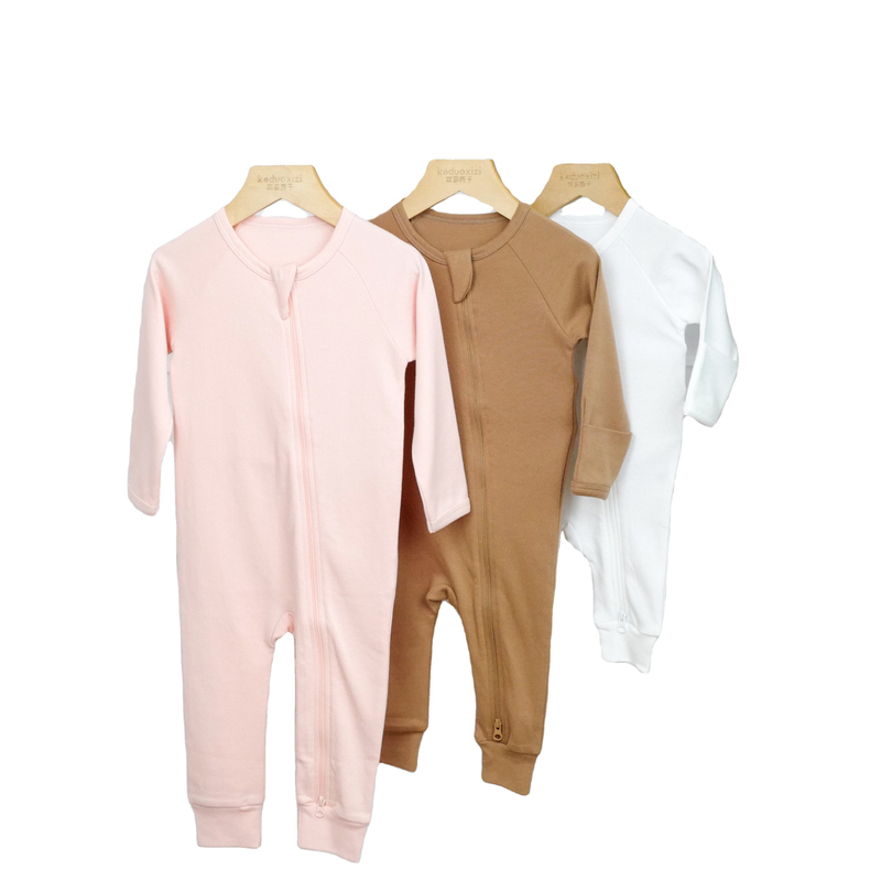 Unisex Newborn Baby Clothes Organic Cotton Zipper Sleepwear Pajamas Winter Layette Beb En Gros Kids Rompers Bebi Bayi Babywear