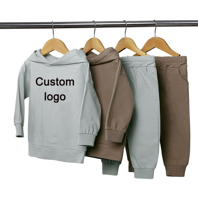 Custom Hoodies Long Sleeve Winter Pullover Boys Clothing Sets Tracksuit Sweatshirt Toddler Girl Clothes Children's Clothing